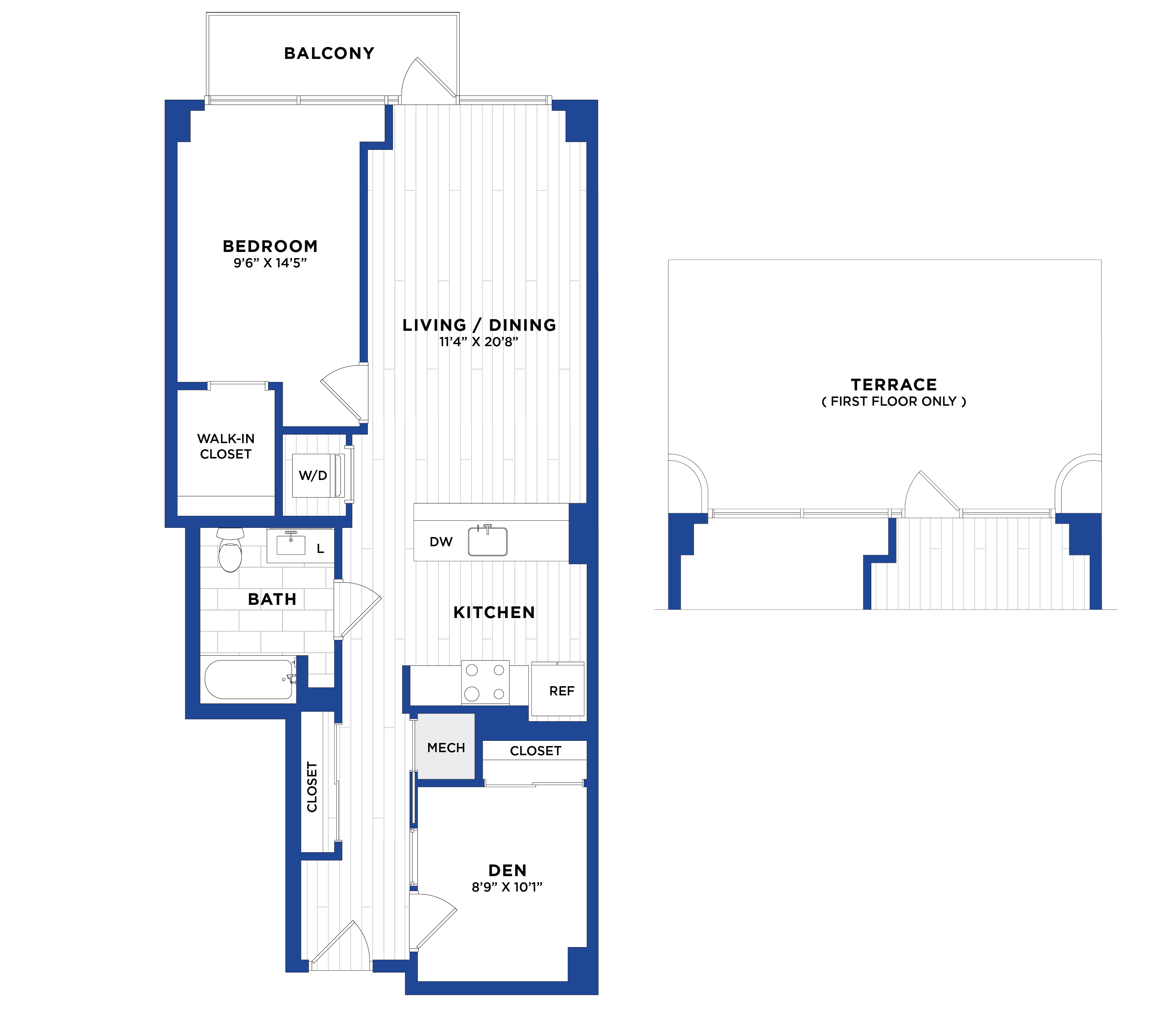 1 Bed/1 Bath Den-P6