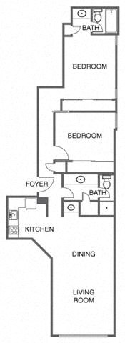 Furnished 2 Bed, 2 Bath
