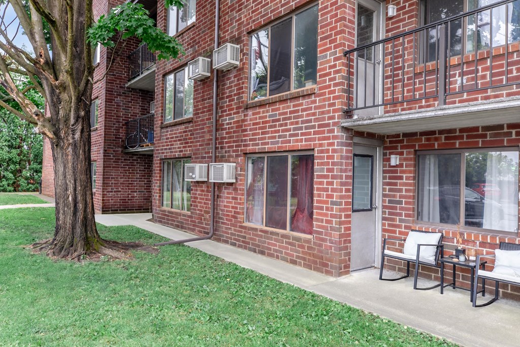 our apartments offer a patio in front of the building