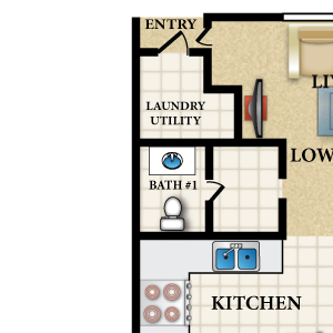2BR/1.5BA Van Buren Townhome