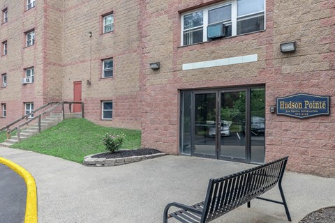 the entrance to the public housing building
