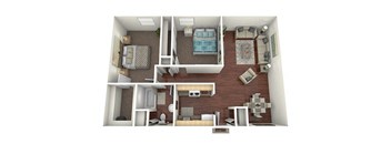 2BR/1BA Livingston (Midrise)