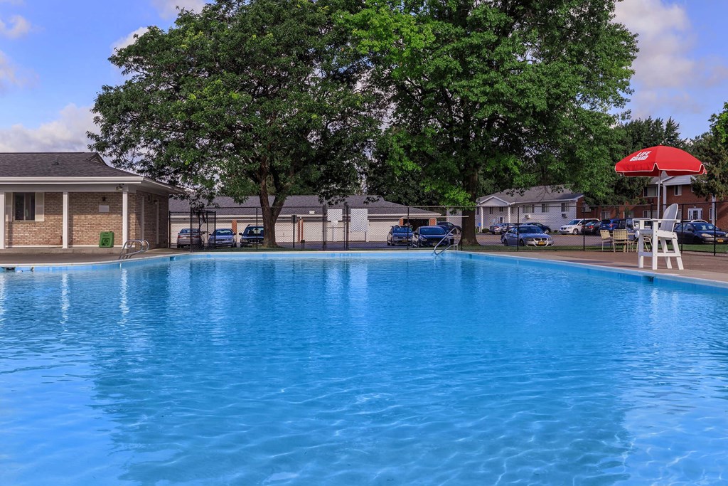 the swimming pool at our apartments
