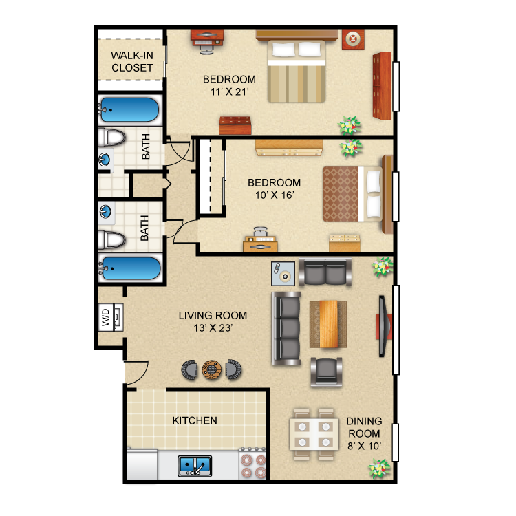 2 Bedroom 2 Bath