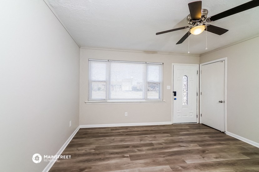 the living room of our two bedroom apartment atrium at our community center