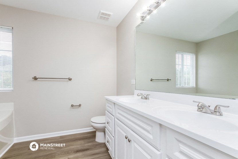 a bathroom with a sink and a toilet and a mirror