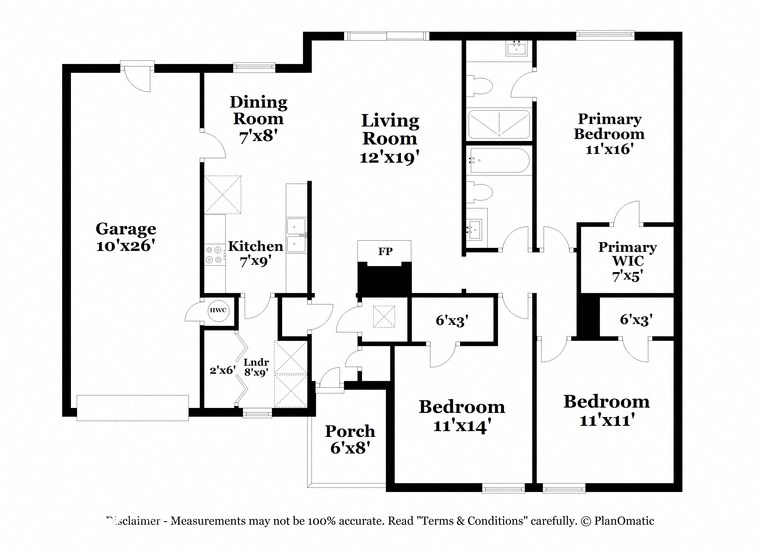 a floor plan of a house with bedrooms and a living room