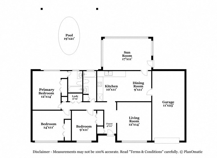 a floor plan of a house with two bedrooms and a baths