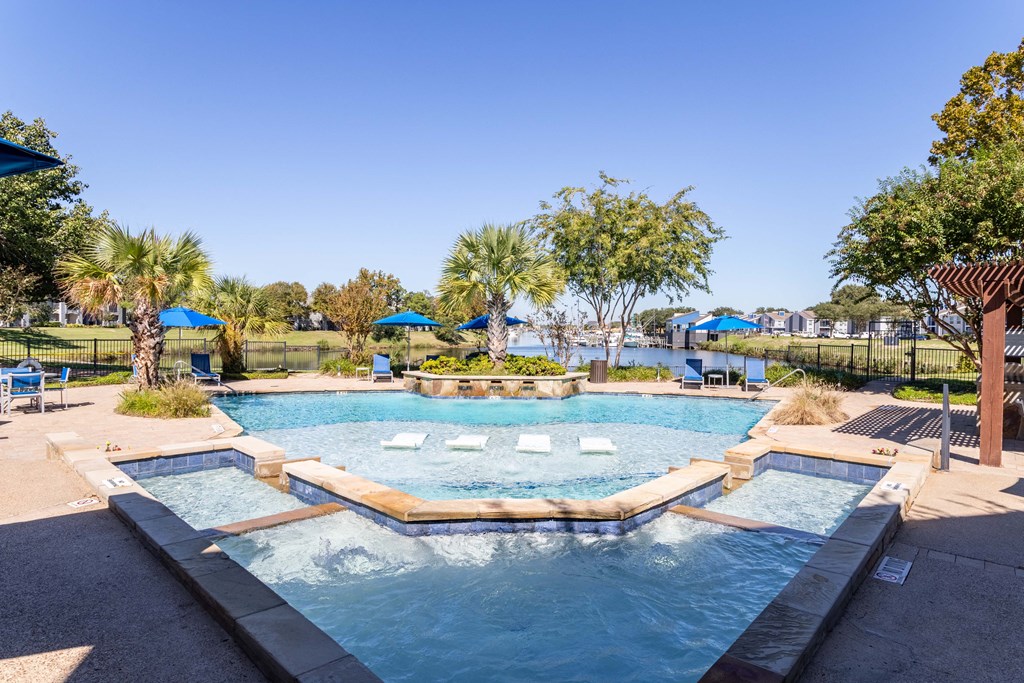 the swimming pool at the preserve at ballantyne commons apartments