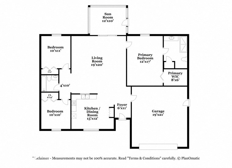 the floor plan of the residence shows the various rooms including a kitchen and a bathroom
