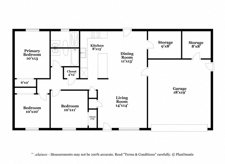 the floor plan of the house with bedrooms and baths
