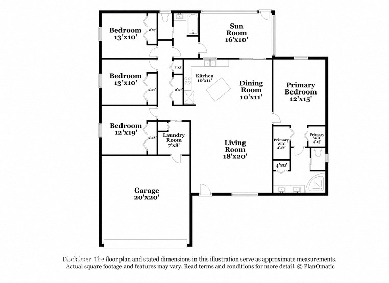 a floor plan of a house with two bedrooms and a living room