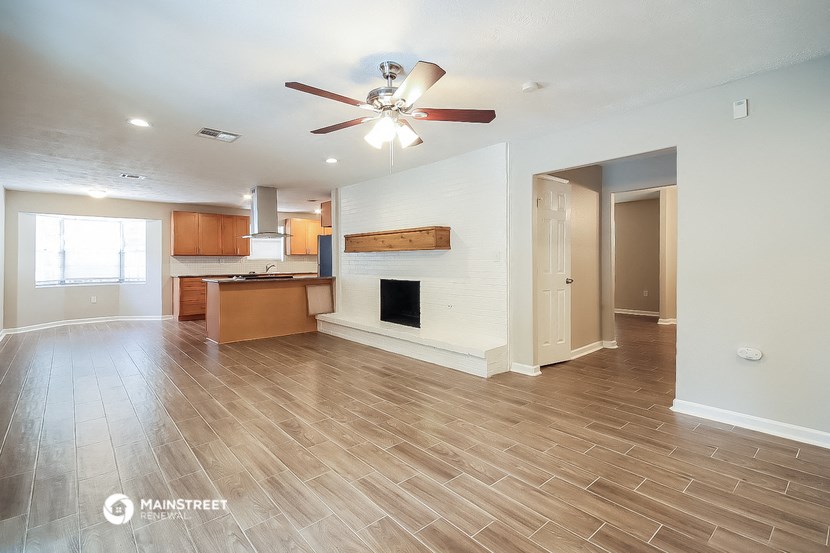 the living room and kitchen are spacious and open to the rest of the home