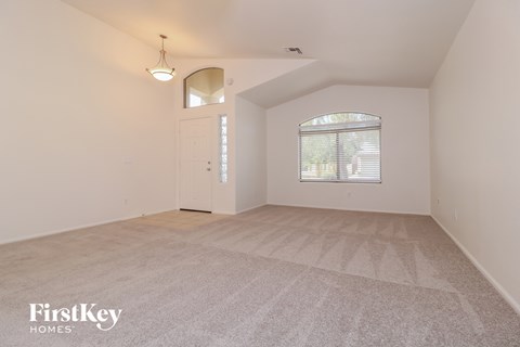 the living room and dining room are spacious and clean