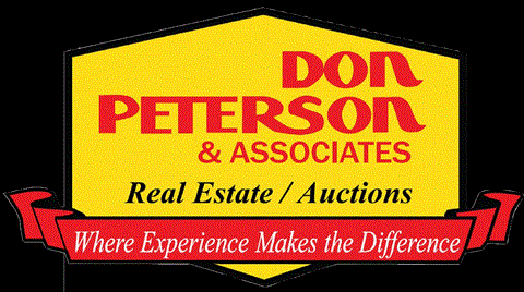 A logo for Don Peterson & Associates Real Estate / Auctions.