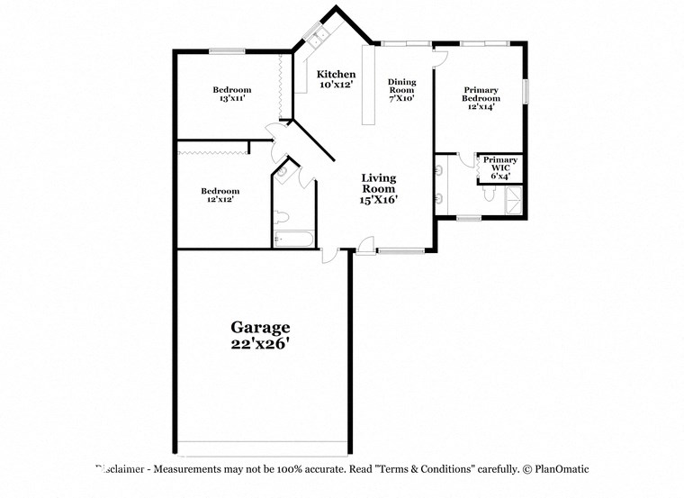 a floor plan of a house with a garage and a bedroom