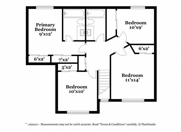 a floor plan of a house with a bedroom and a bathroom