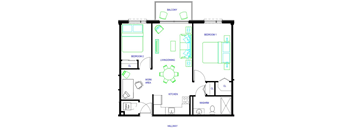 2 Bedrooms, 1 Bathroom