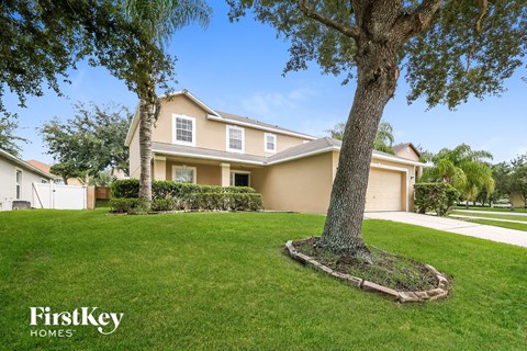 a home with a large tree in the yard