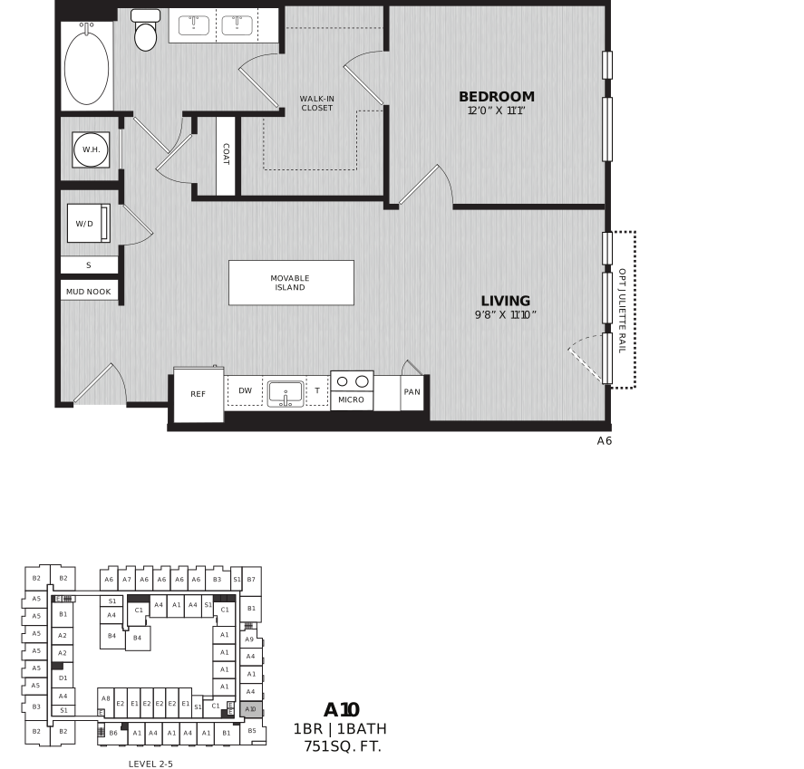 1 Bed/1 Bath-A10 Louis
