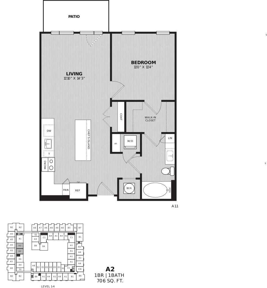 1 Bed/1 Bath-A2 Cesca