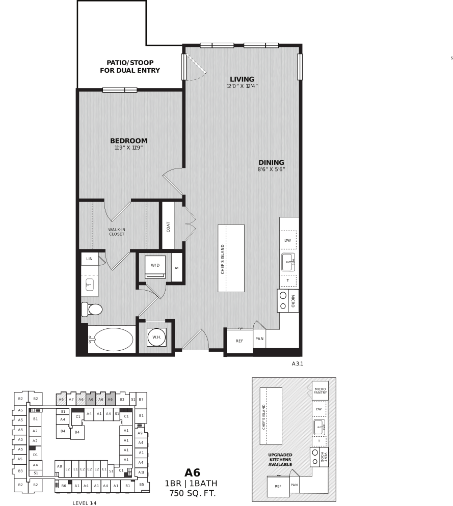 1 Bed/1 Bath-A6 Divano