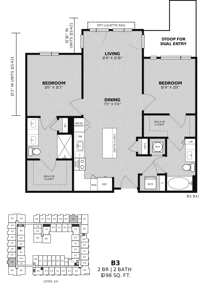 2 Bed/2 Bath-B3 Panton