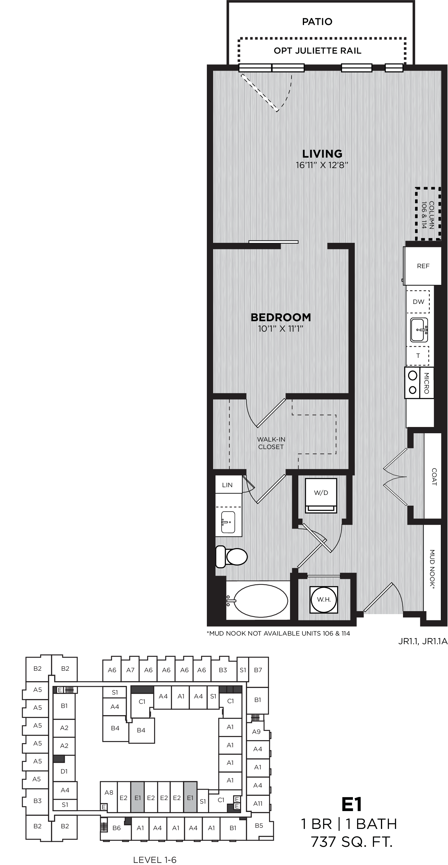1 Bed/1 Bath-E1 Barcelona