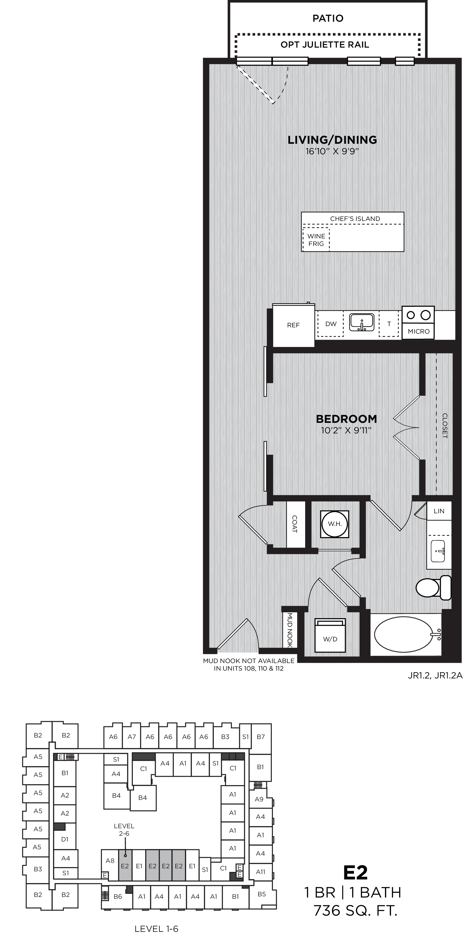 1 Bed/1 Bath-E2 Bentwood