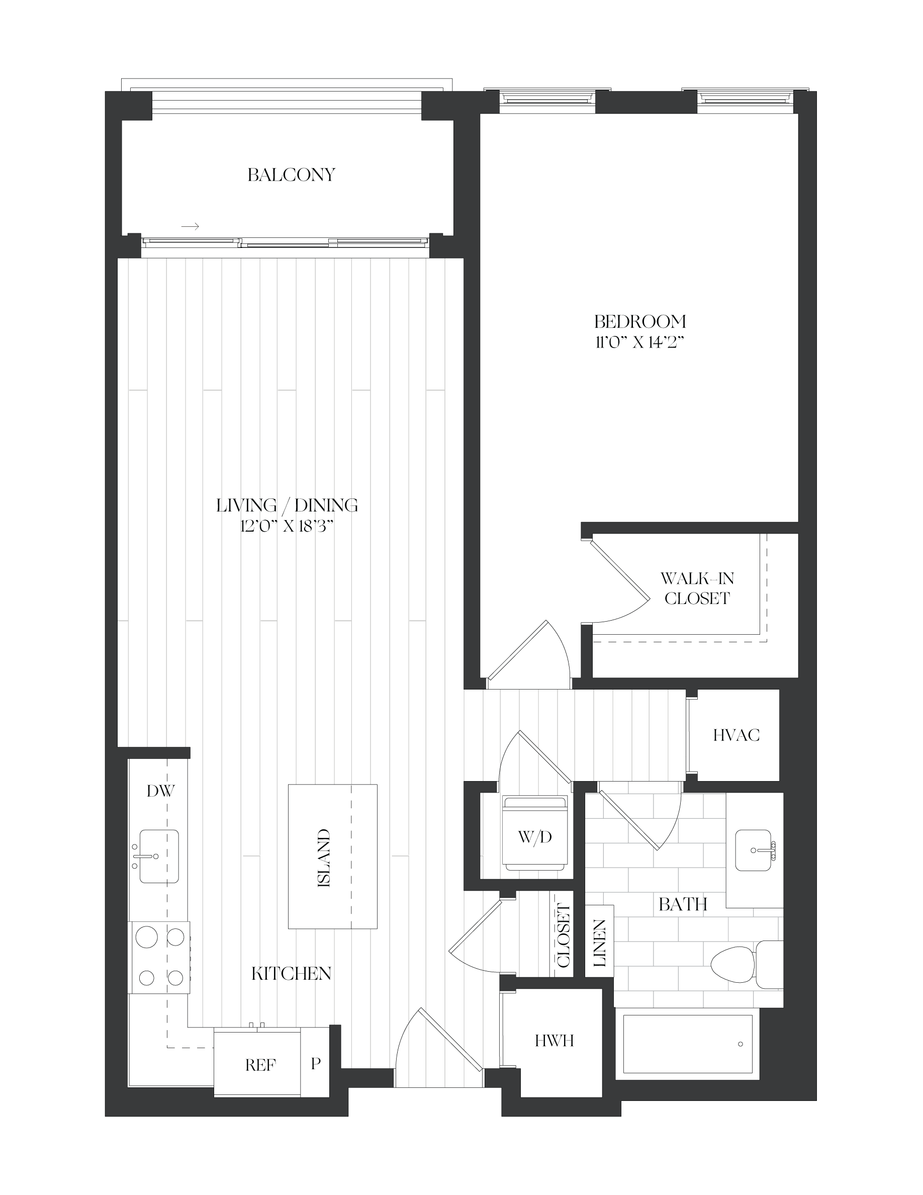 1 Bed/1 Bath-1B-3-F-The Barrett