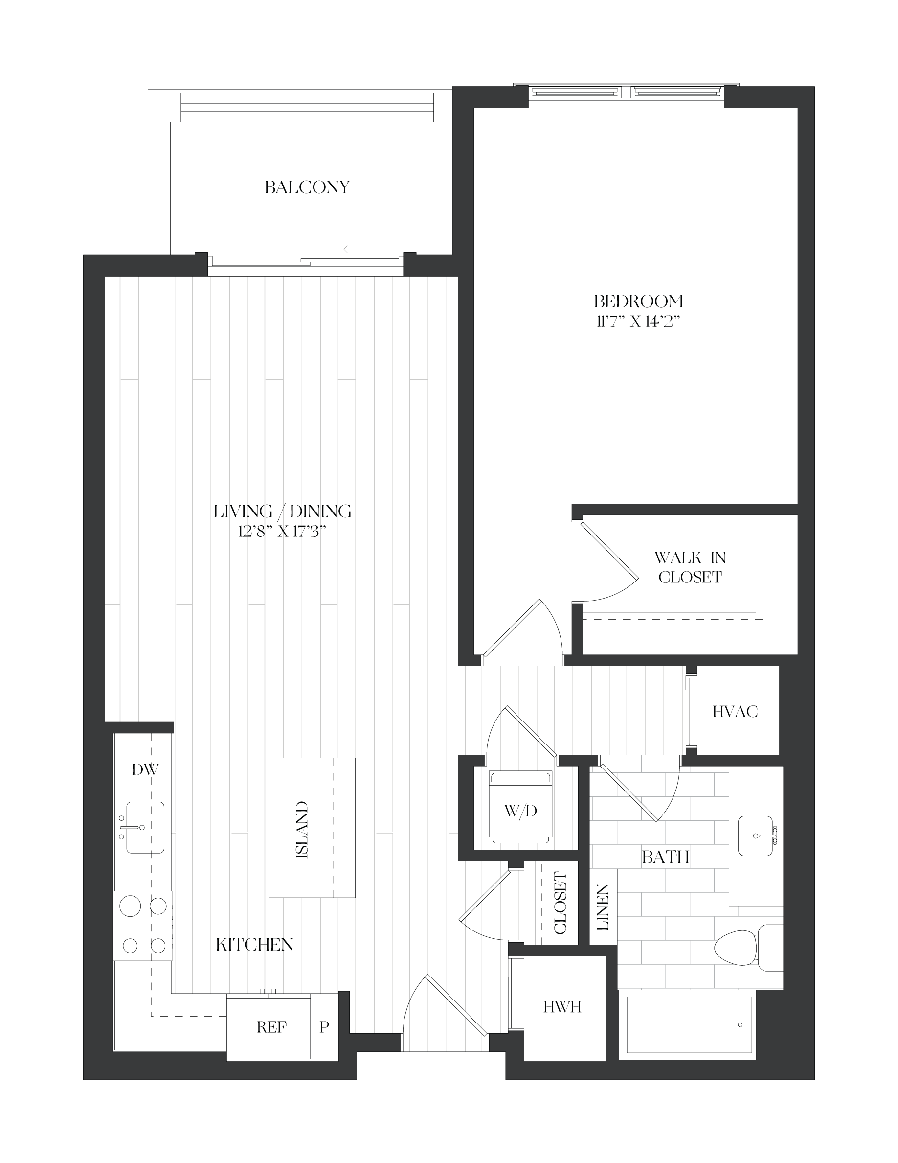 1 Bed/1 Bath-1B-3-E-The Barrett