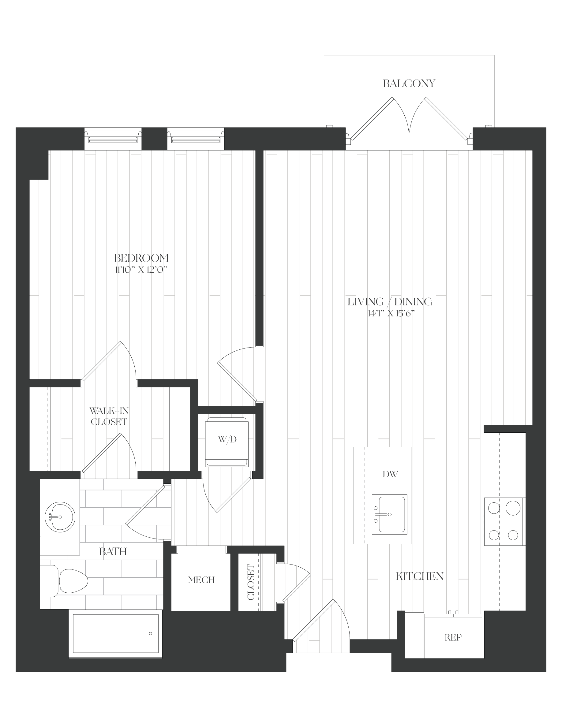 1 Bed/1 Bath-1B-1B-The Claude