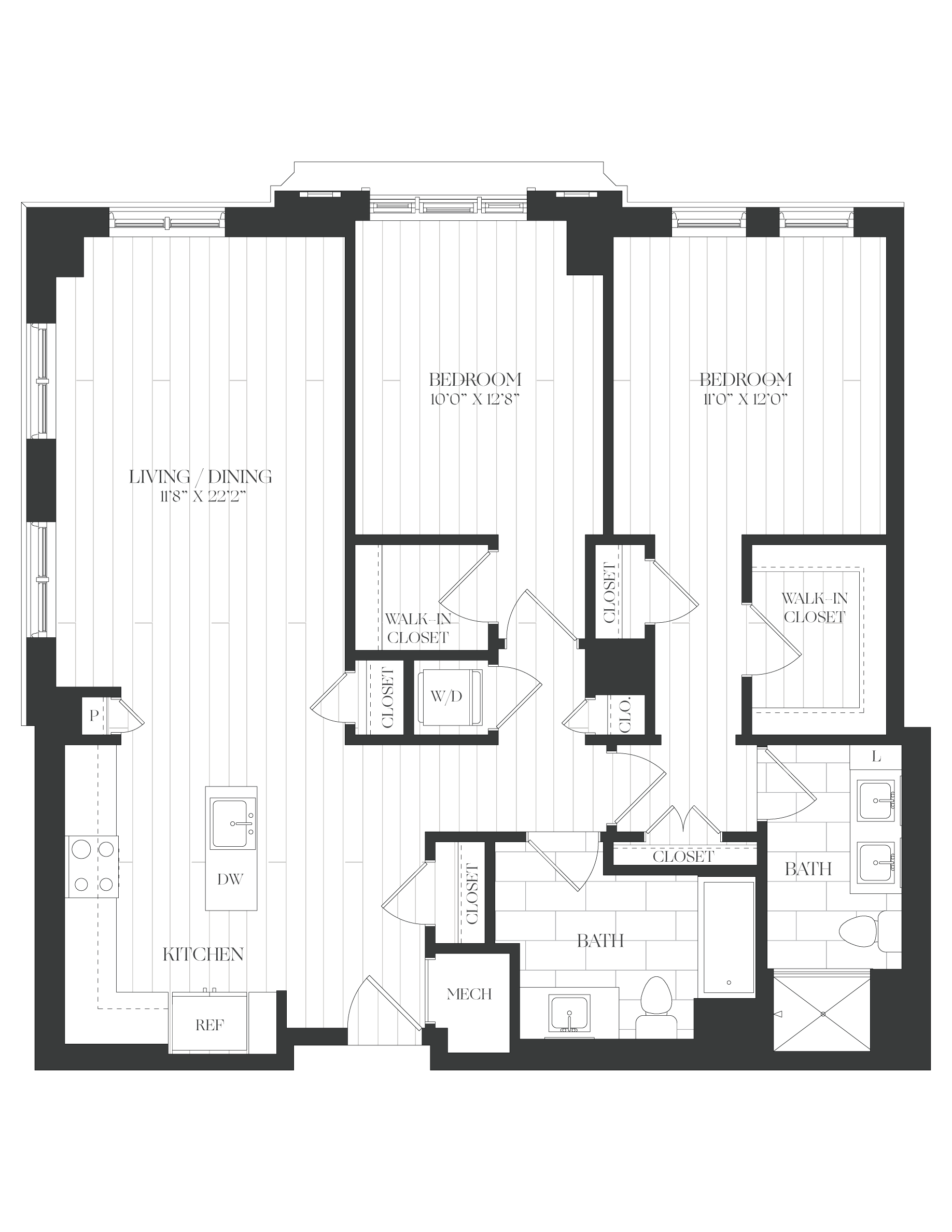 2 Bed/2 Bath-2B-1B-The Claude
