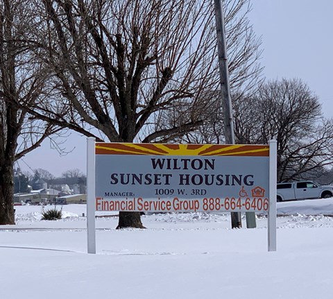 a sign in the snow