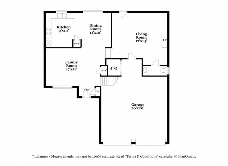 a floor plan of a house with a bedroom and a living room