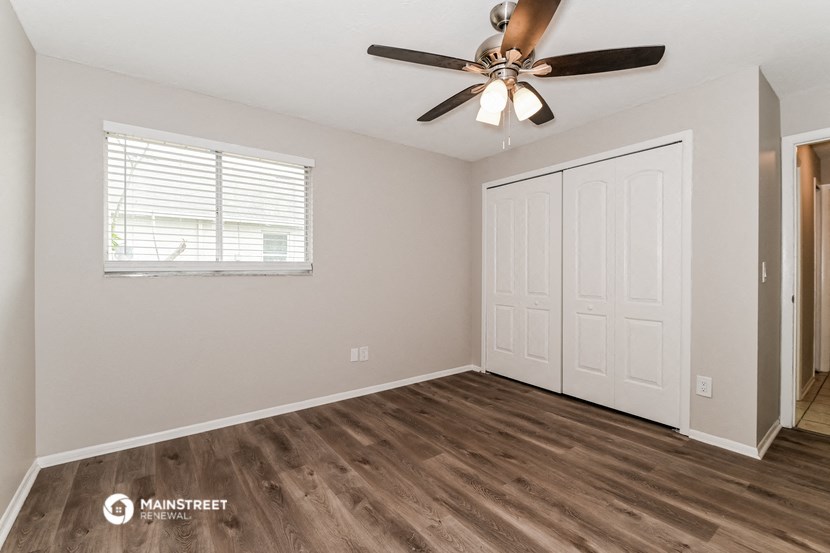 the living room of our two bedroom apartment atrium at our community center