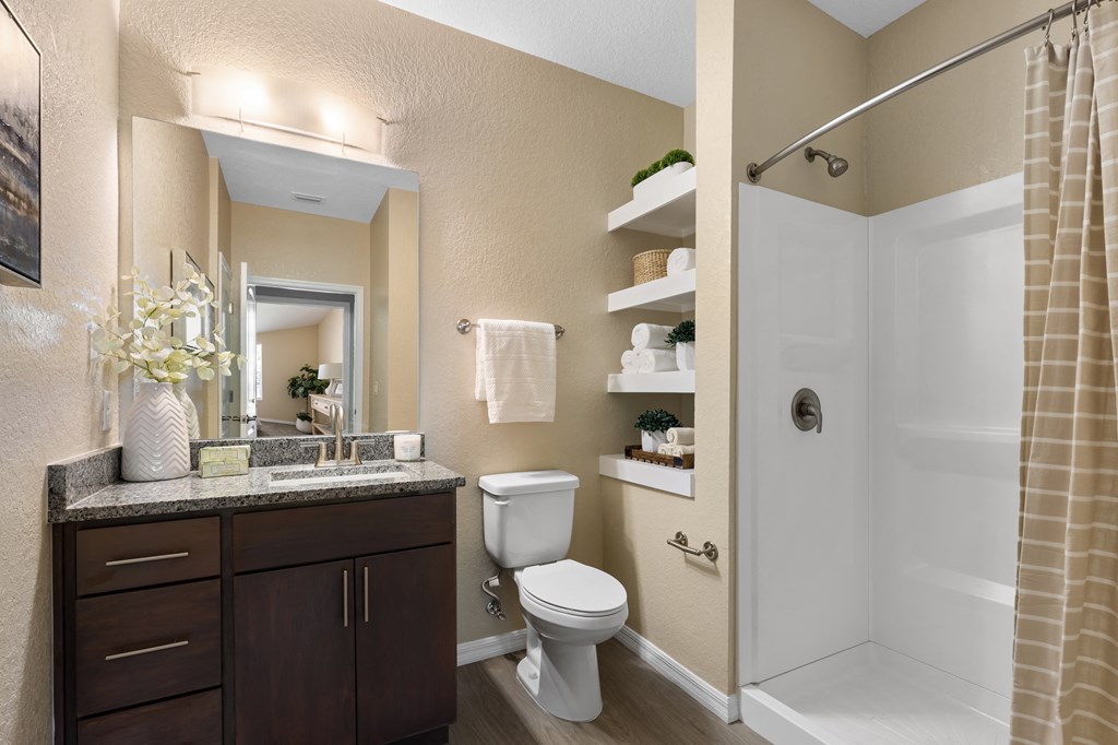 the preserve at ballantyne commons apartments bathroom with toilet and shower