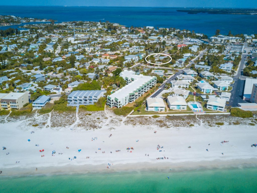 arial view of the resort and the beach