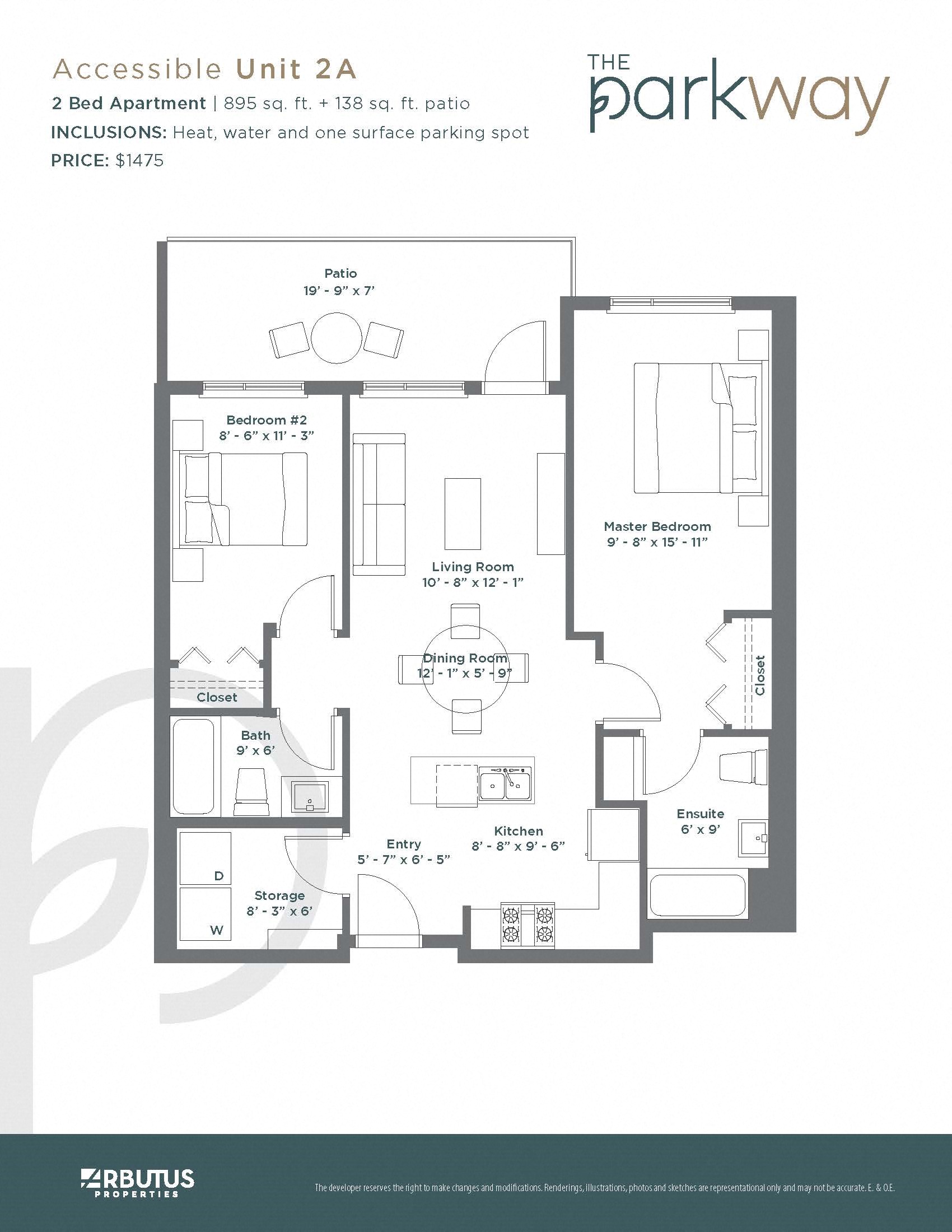 a floor plan of the parkway apartments