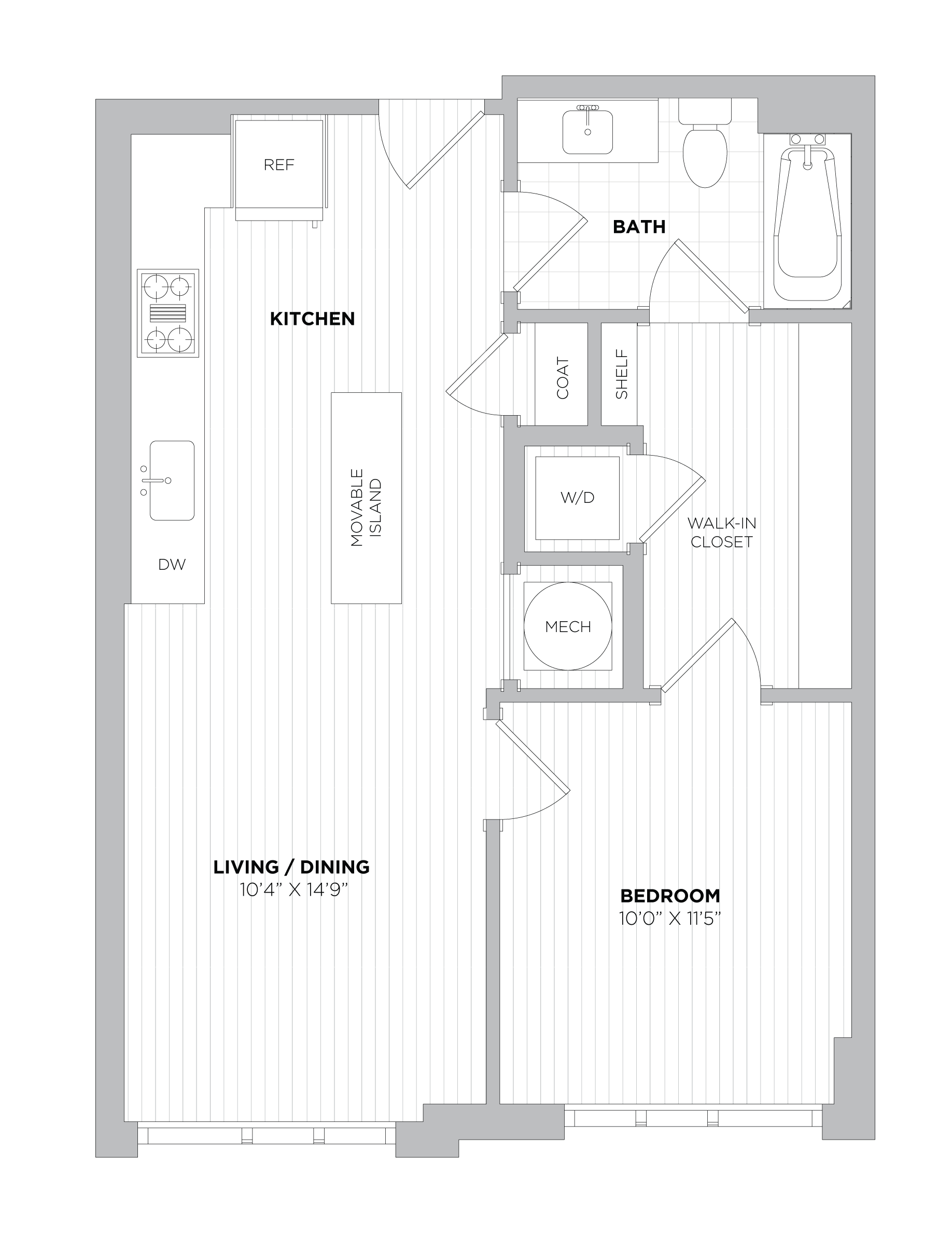 1 Bed/1 Bath-1A