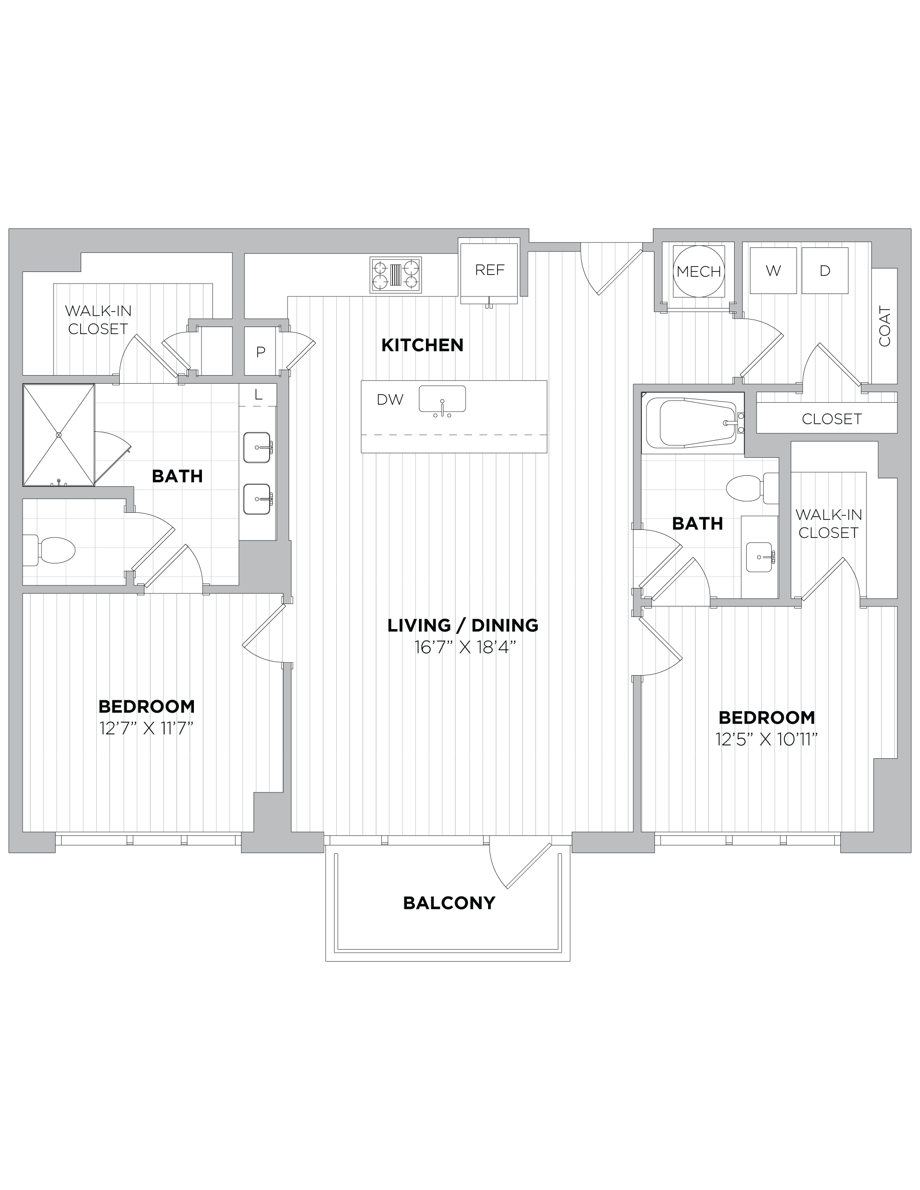 2 Bed/2 Bath-2A