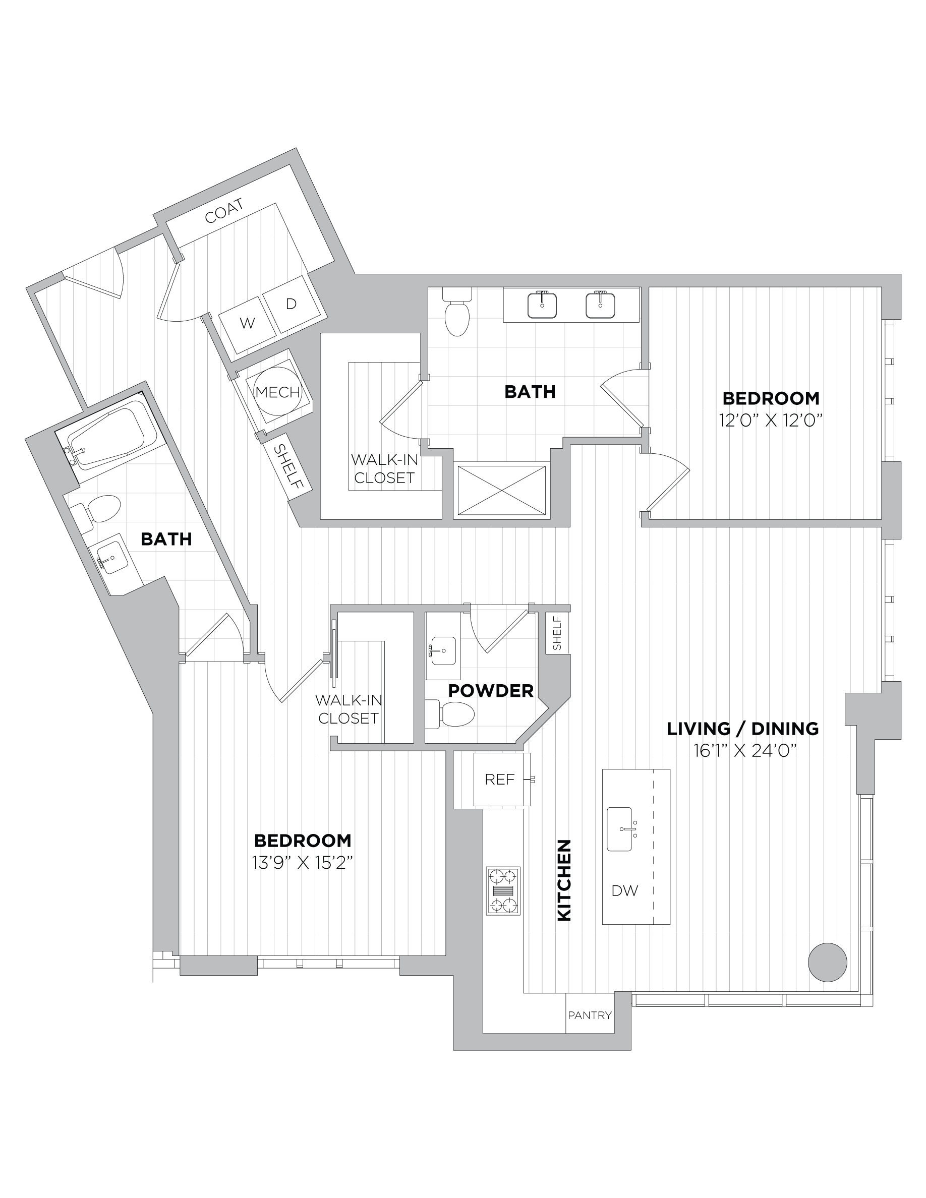 2 Bed/2.5 Bath-2D.A