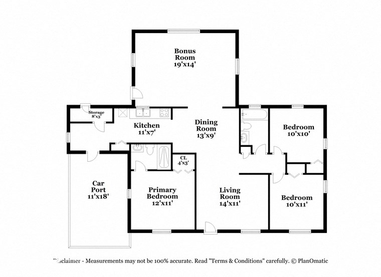 a floor plan of a house with two bedrooms and a living room