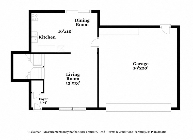 a floor plan of a house with a bedroom and a living room