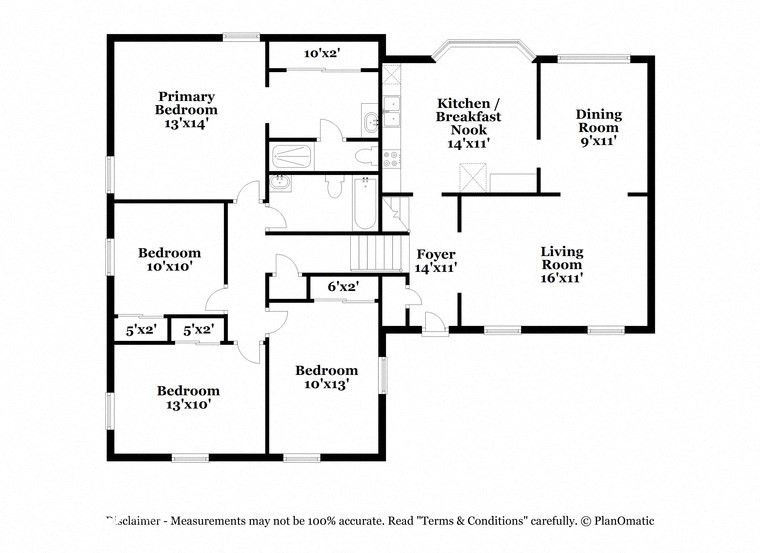 a floor plan of a house with bedrooms and baths and a balcony