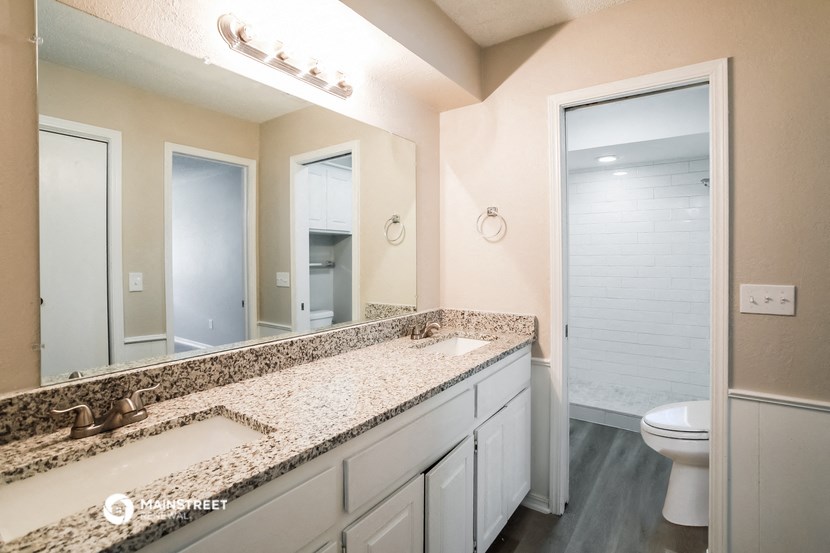 a bathroom with a sink and a toilet and a mirror