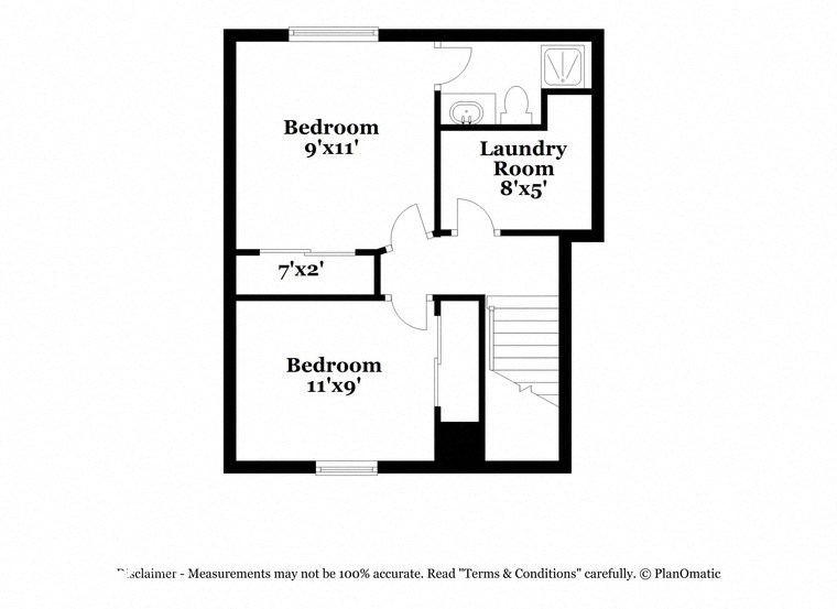 a floor plan of a house with a bedroom and a bathroom
