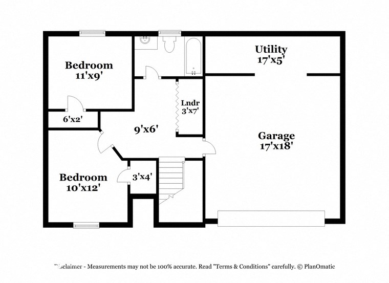 a floor plan of a house with a bedroom and a living room