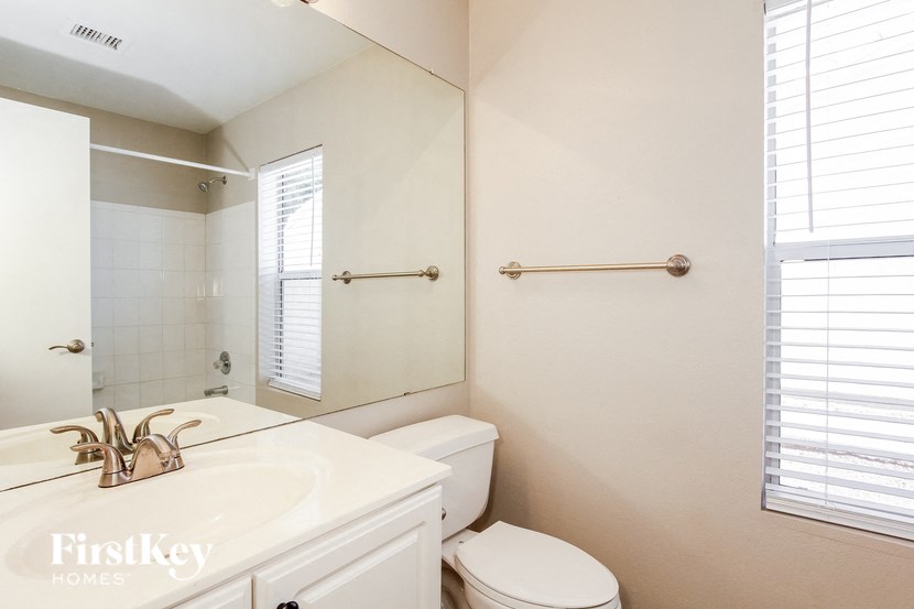 a bathroom with a toilet and a sink and a mirror