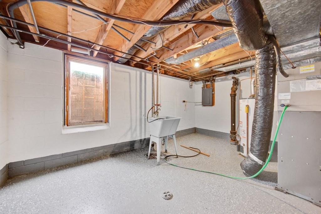 the basement of a home that is being remodeled